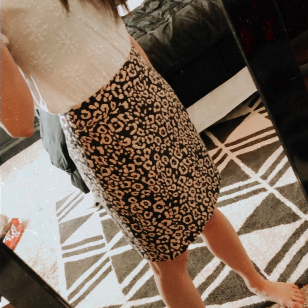 Loft Leopard Print Skirt
